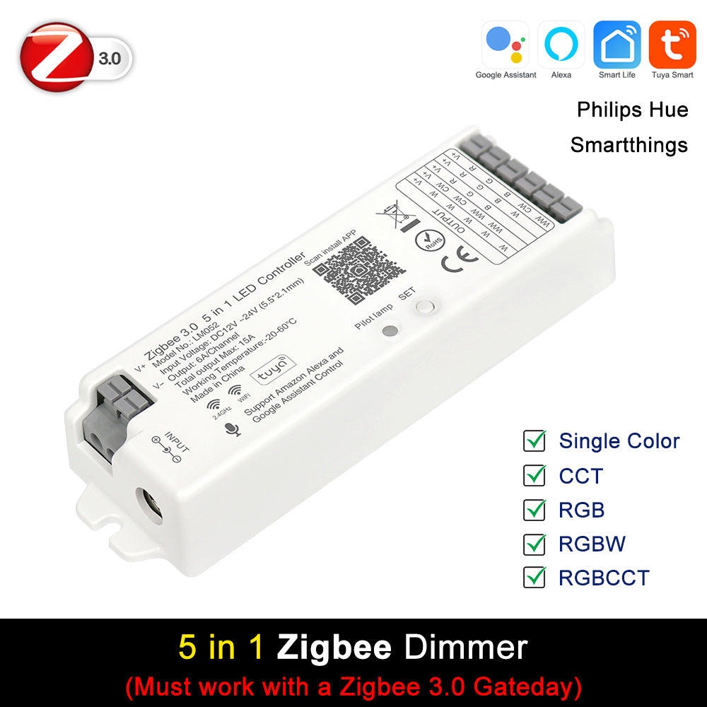Tuya Zigbee 3.0 5-in-1 LED Controller ¨C Requires Zigbee Gateway Supports Philips Hue
