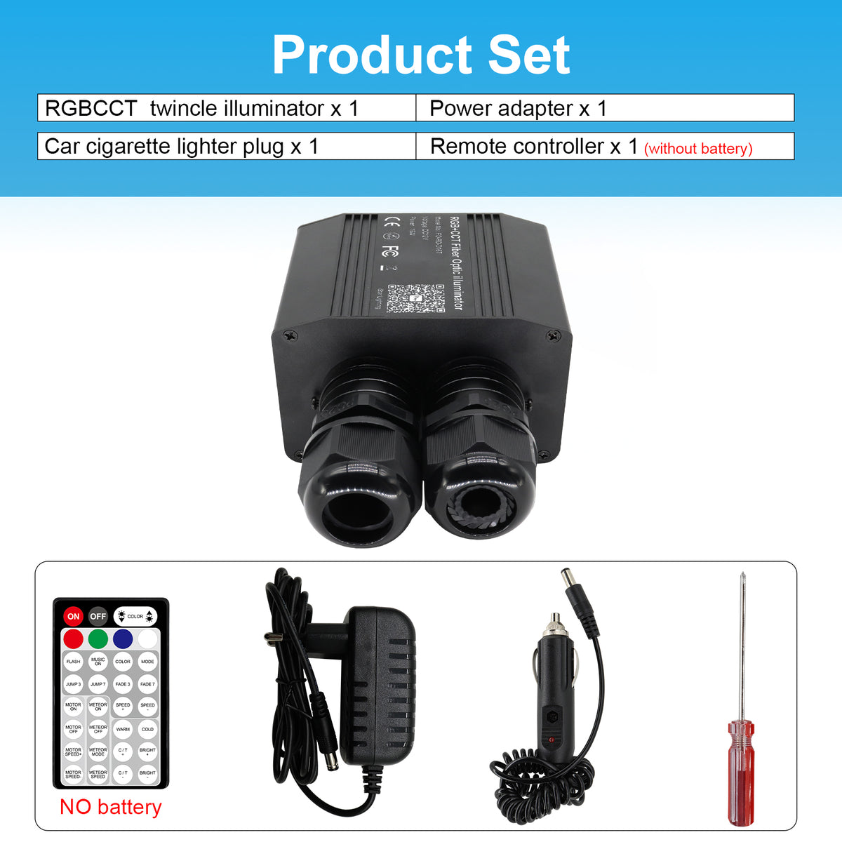 MALIIGAZA RGBCCT LED Fiber Optic Star Light Kit with CREE LEDs, Twinkle, Music Sync, Bluetooth APP & RF Remote