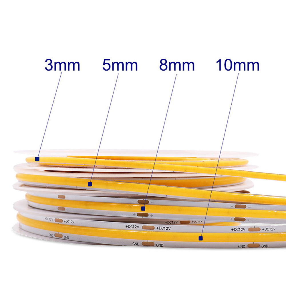 COB LED strip light flexible adhesive backing bedroom kitchen DIY lighting