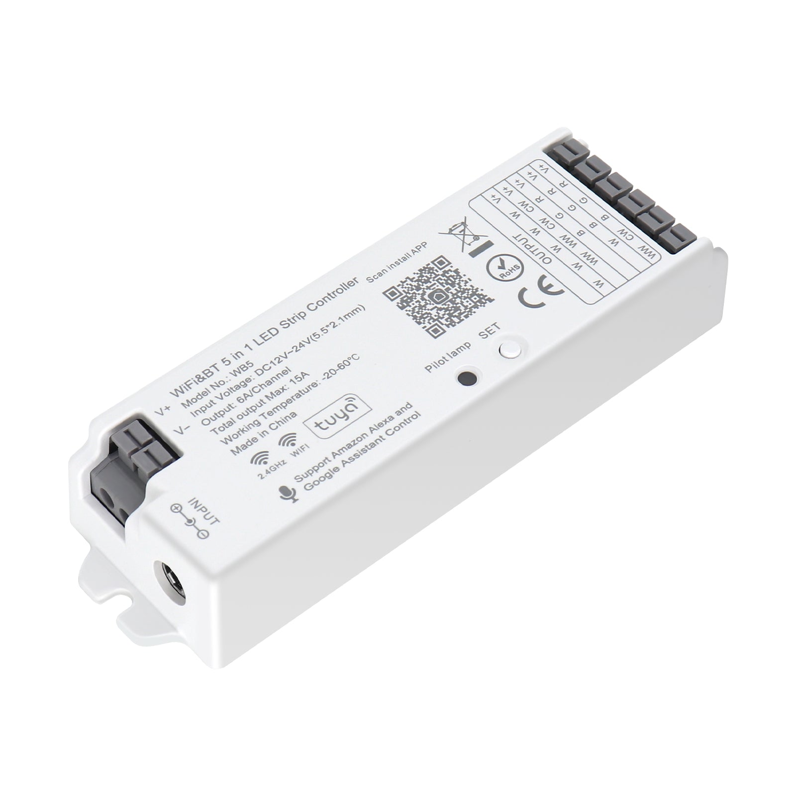 MALIIGAZA 5-in-1 Smart LED Controller ¨C Tuya WiFi Zigbee 15A Dimmer for RGB RGBW RGBCCT LED Strips
