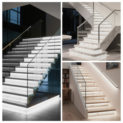MALIIGAZA Intelligent Motion Sensor Stair Lighting Kit ¨C App Controlled Smart LED Staircase Lights with COB Strips & RF Remote
