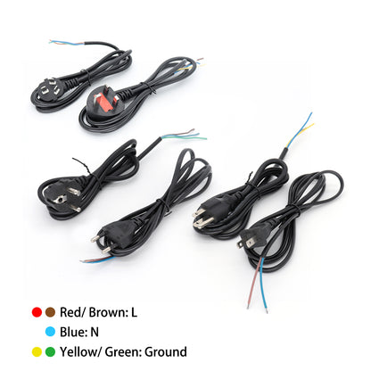 EU US UK AU Plug Power Supply Wire for Transformer Adapter Extension Cords 1.2M 20AWG Power Supply Cords Cable