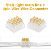MALIIGAZA 4-Pin 20AWG Stair Light Main Line Extension Cable | Plug & Play Extender Cord with Transparent Quick Connector for STEP-05 & STEP-09 Systems (1m, 3m, 5m)