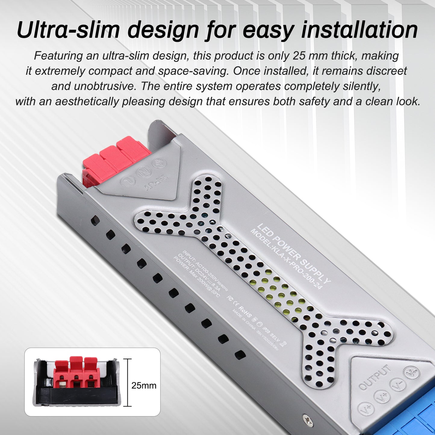 MALIIGAZA Universal LED Power Supply 12V 24V AC 100-240V 60W 100W 200W 300W 400W  LED Transformer with Push-In Terminals and Full Protection