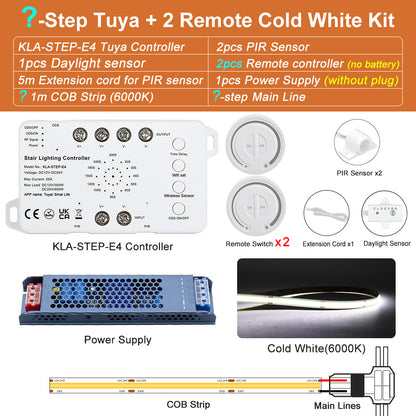 MALIIGAZA Stair Light Kit Cold White 6000K ¡§C With Remote Controller