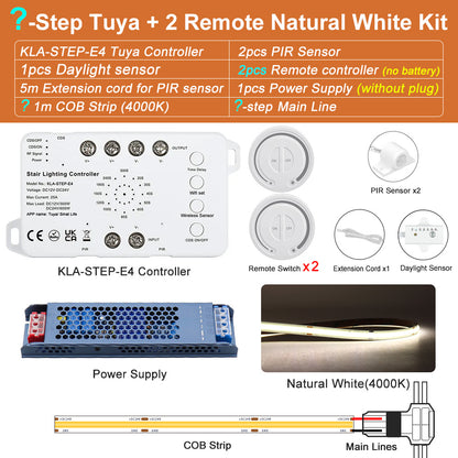 MALIIGAZA Stair Light Kit Natural White 4000K ¡§C With Remote Controller