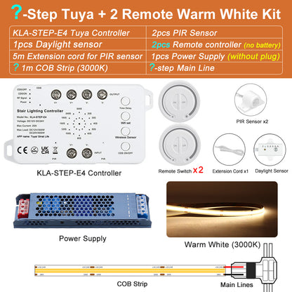 MALIIGAZA Stair Light Kit Warm White 3000K ¡§C With Remote Controller