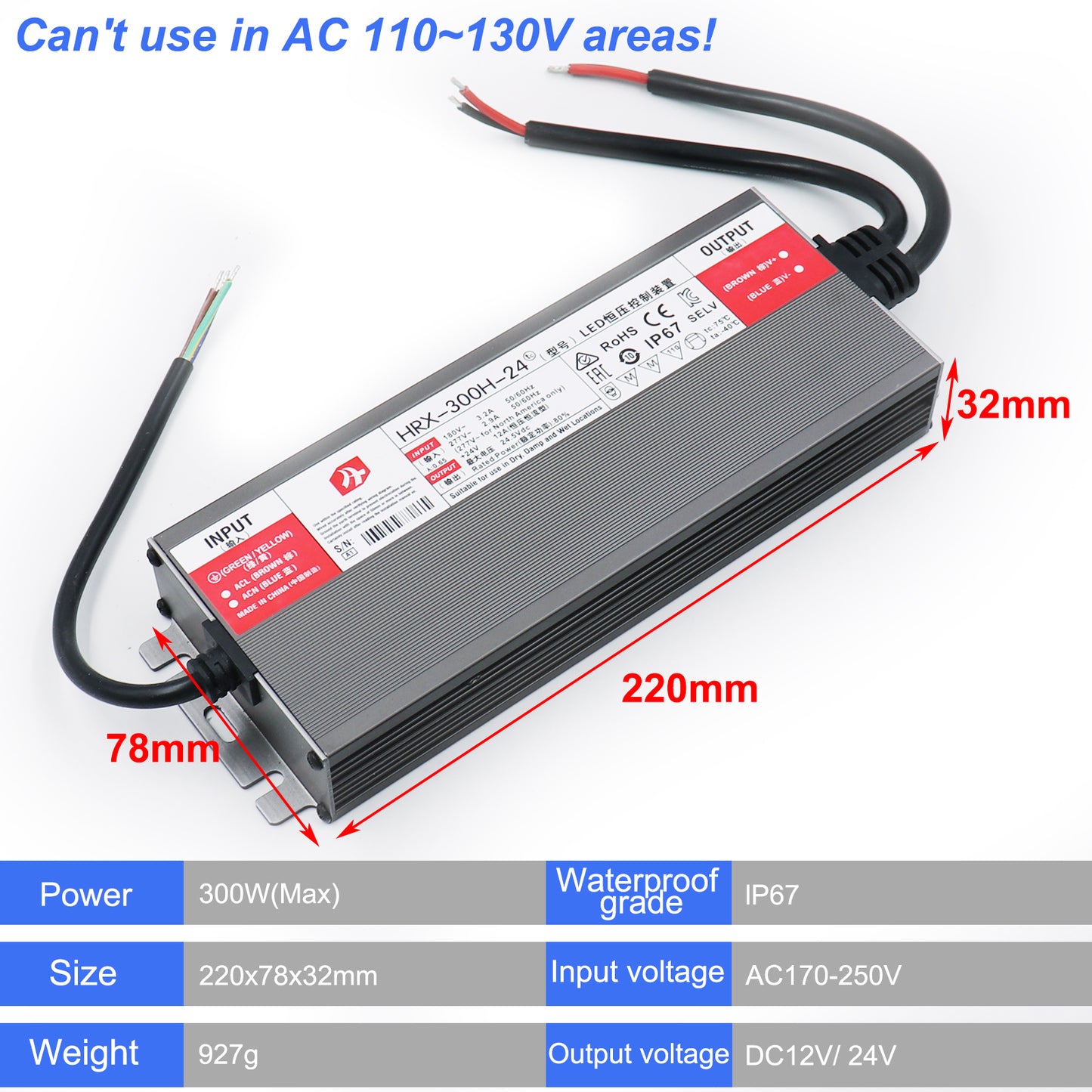 IP67 LED Power Supply Garden Pathway Landscape Lighting Application