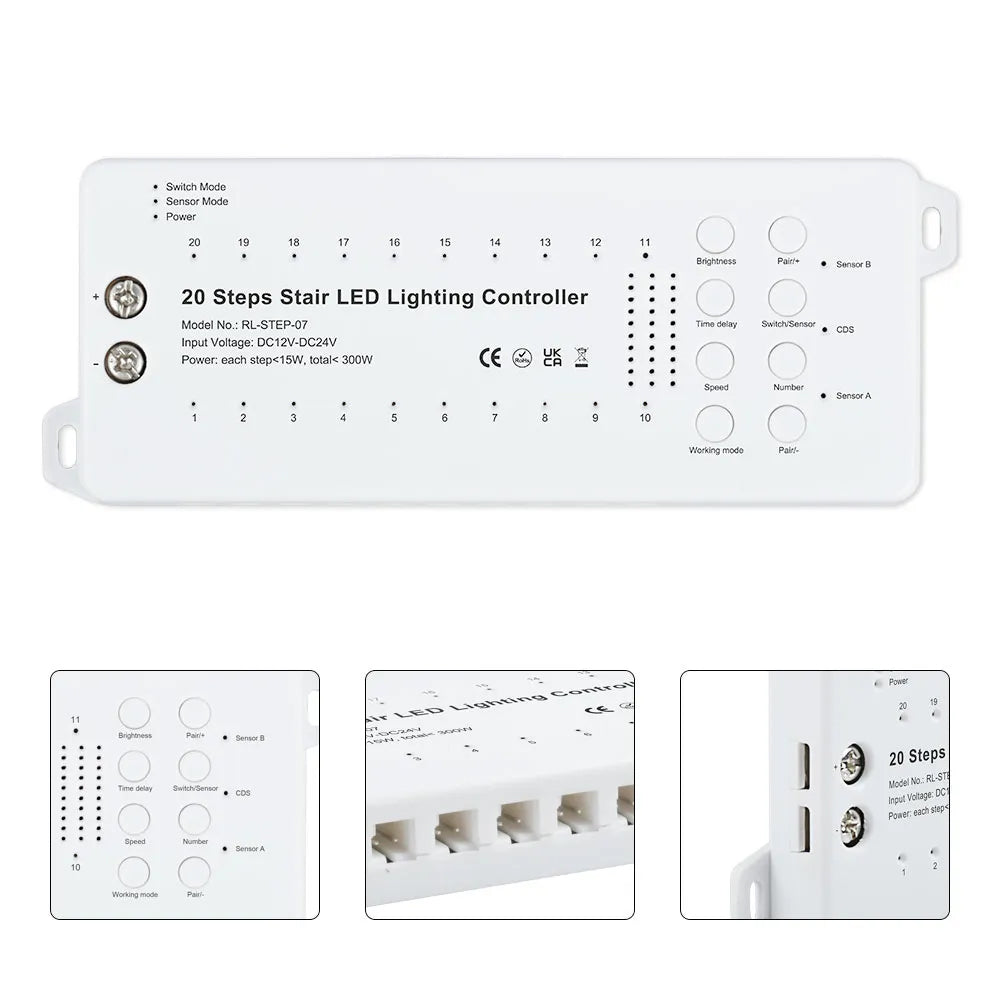 Smart Motion Sensor LED Stair Light Kit | Always-On Constant Mode & Dual Wireless Switches | High CRI 90+ Plug-and-Play 1m 1.2m COB LED Strip Staircase System
