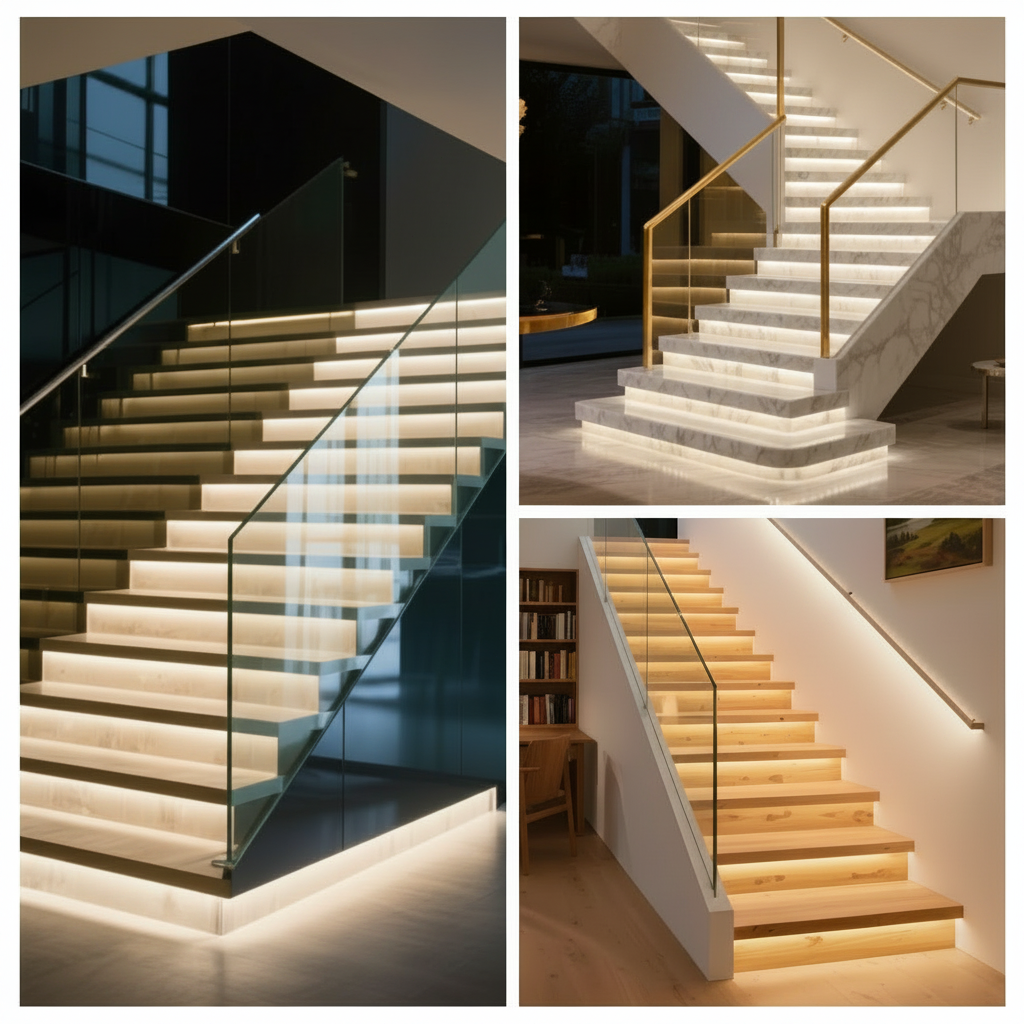 MALIIGAZA Intelligent Motion Sensor Stair Lighting Kit with Main Line COB LED Strip for Smart Indoor Stair Lights STEP-E1