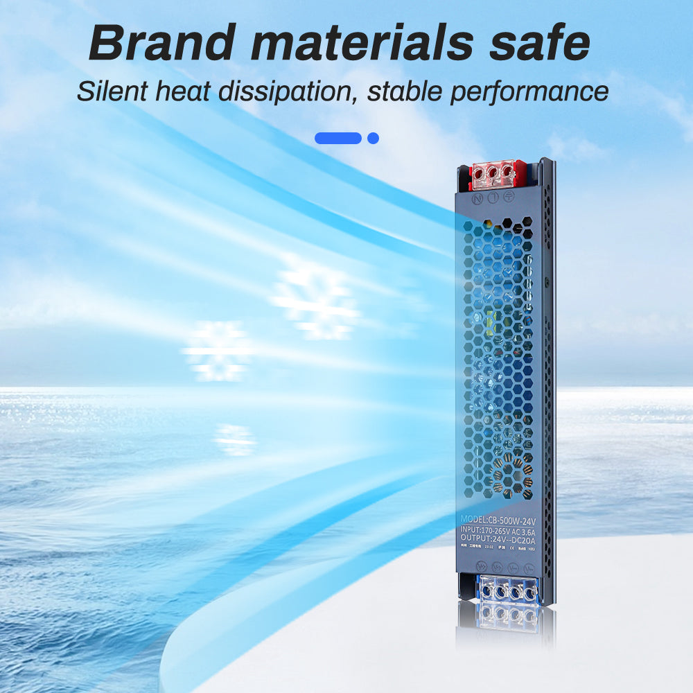 LED Power Supply 60W 100W 150W 200W 300W 400W 500W Model Size Comparison