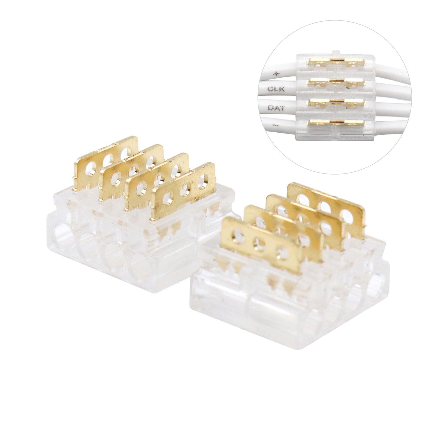 MALIIGAZA 4-Pin 20AWG Stair Light Main Line Extension Cable | Plug & Play Extender Cord with Transparent Quick Connector for STEP-05 & STEP-09 Systems (1m, 3m, 5m)
