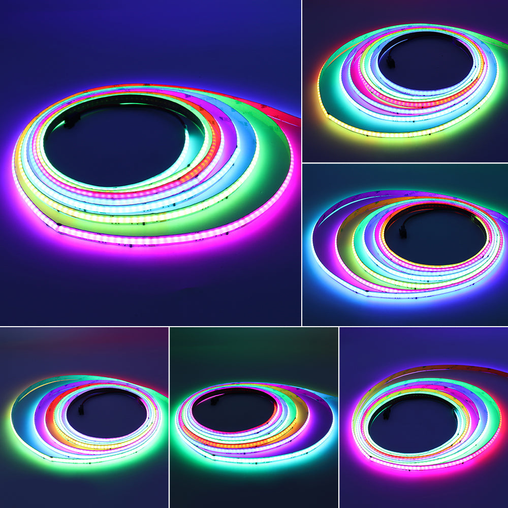 RGB+3000K Addressable COB LED Strip Wifi BT Kit Tuya Smart Life APP Remote Alexa Goolge Assistant Voice Control RGBW Dream Color