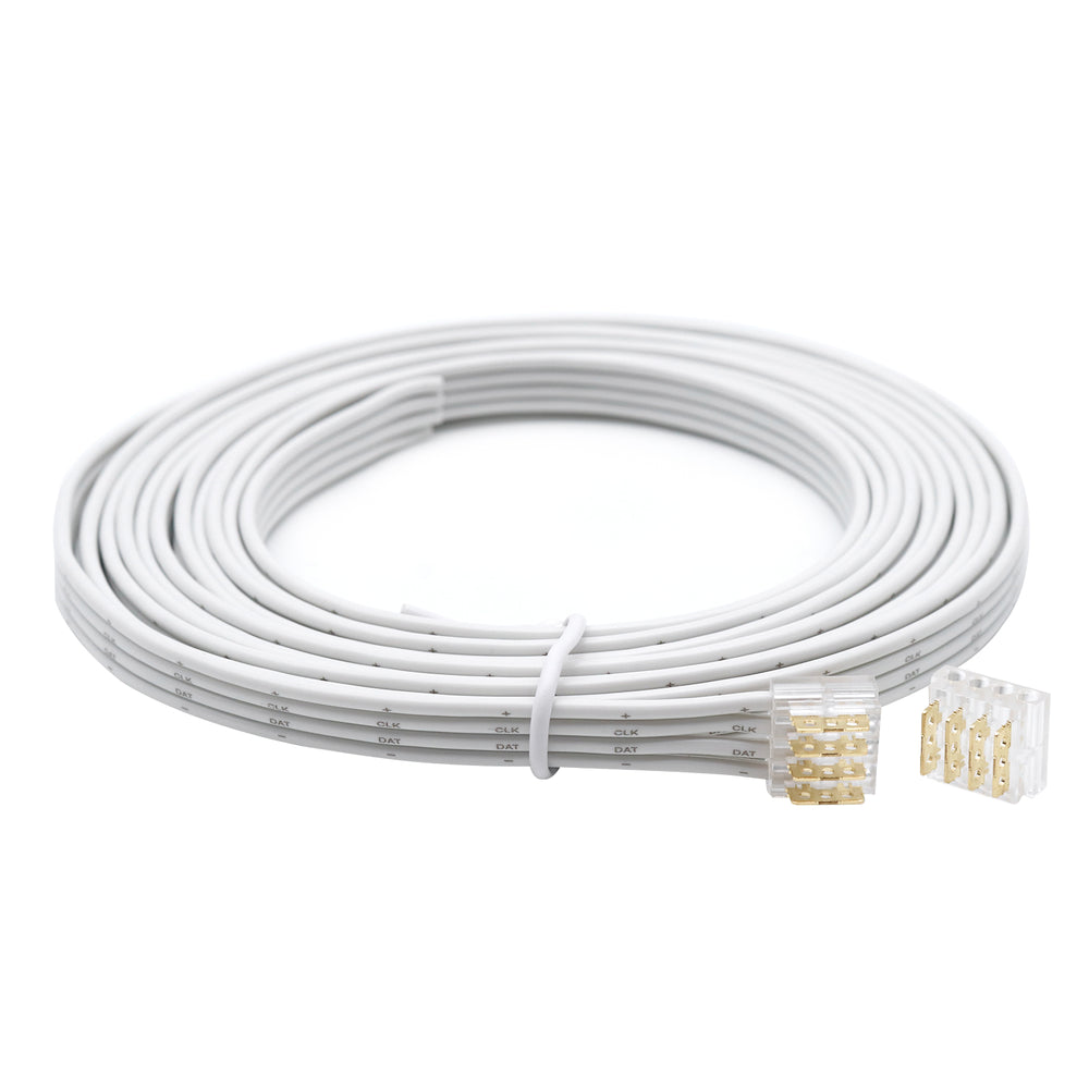 MALIIGAZA 4-Pin 20AWG Stair Light Main Line Extension Cable | Plug & Play Extender Cord with Transparent Quick Connector for STEP-05 & STEP-09 Systems (1m, 3m, 5m)