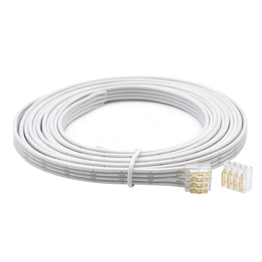 MALIIGAZA 4-Pin 20AWG Stair Light Main Line Extension Cable | Plug & Play Extender Cord with Transparent Quick Connector for STEP-05 & STEP-09 Systems (1m, 3m, 5m)