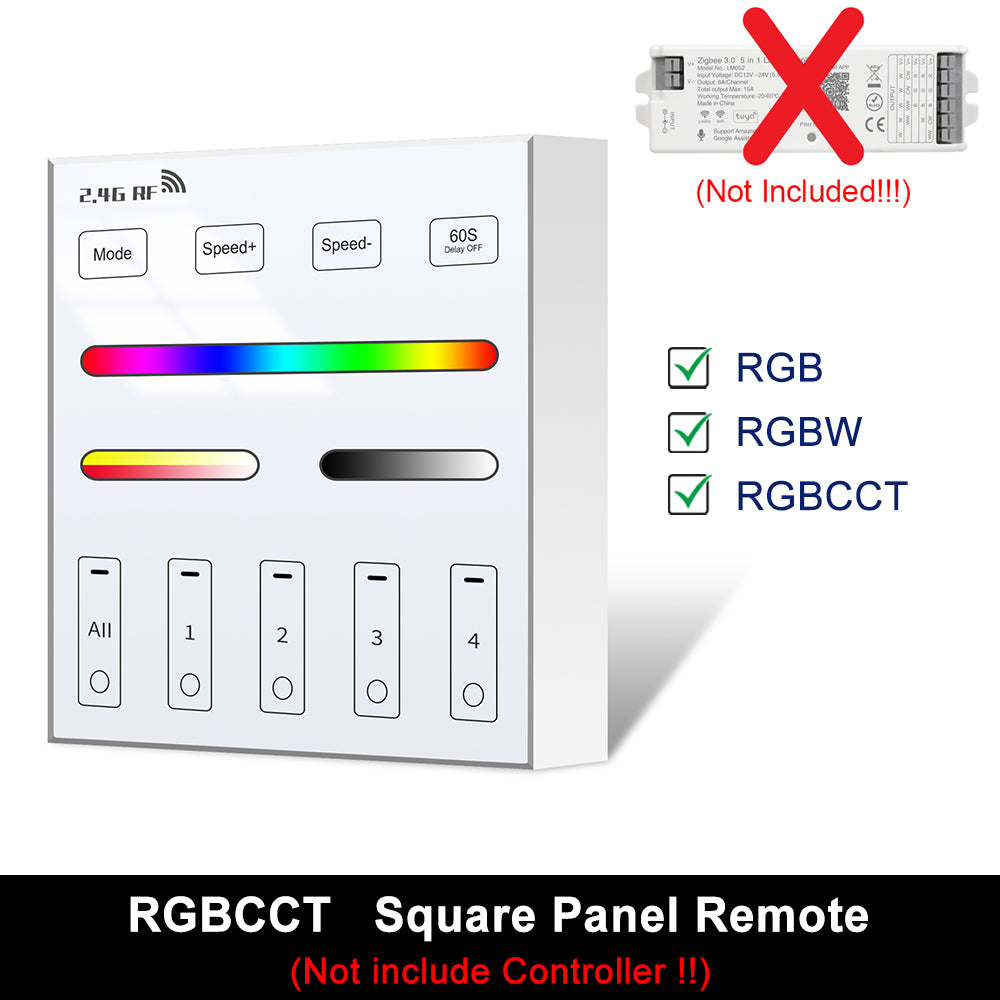 RGB 86-type wall panel remote controller for smart LED lighting