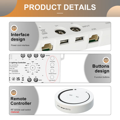 PIR Motion Sensor and Daylight Sensor Included in Stair Light Kit