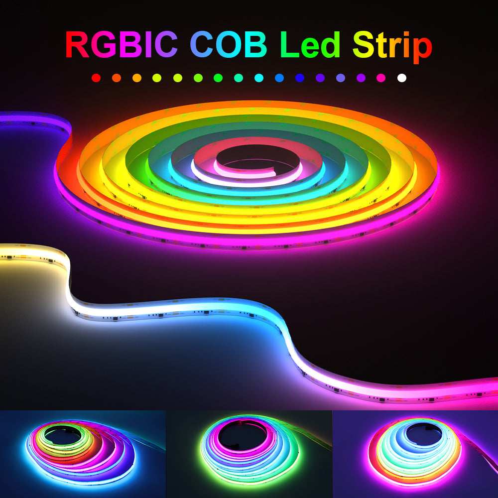 5m WS2811 RGB COB LED strip for bedroom ambient lighting