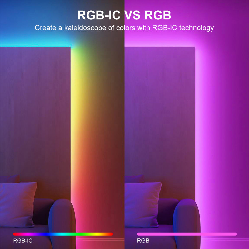 Flexible addressable RGB COB LED strip with adhesive backing