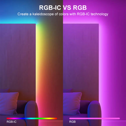 Flexible addressable RGB COB LED strip with adhesive backing
