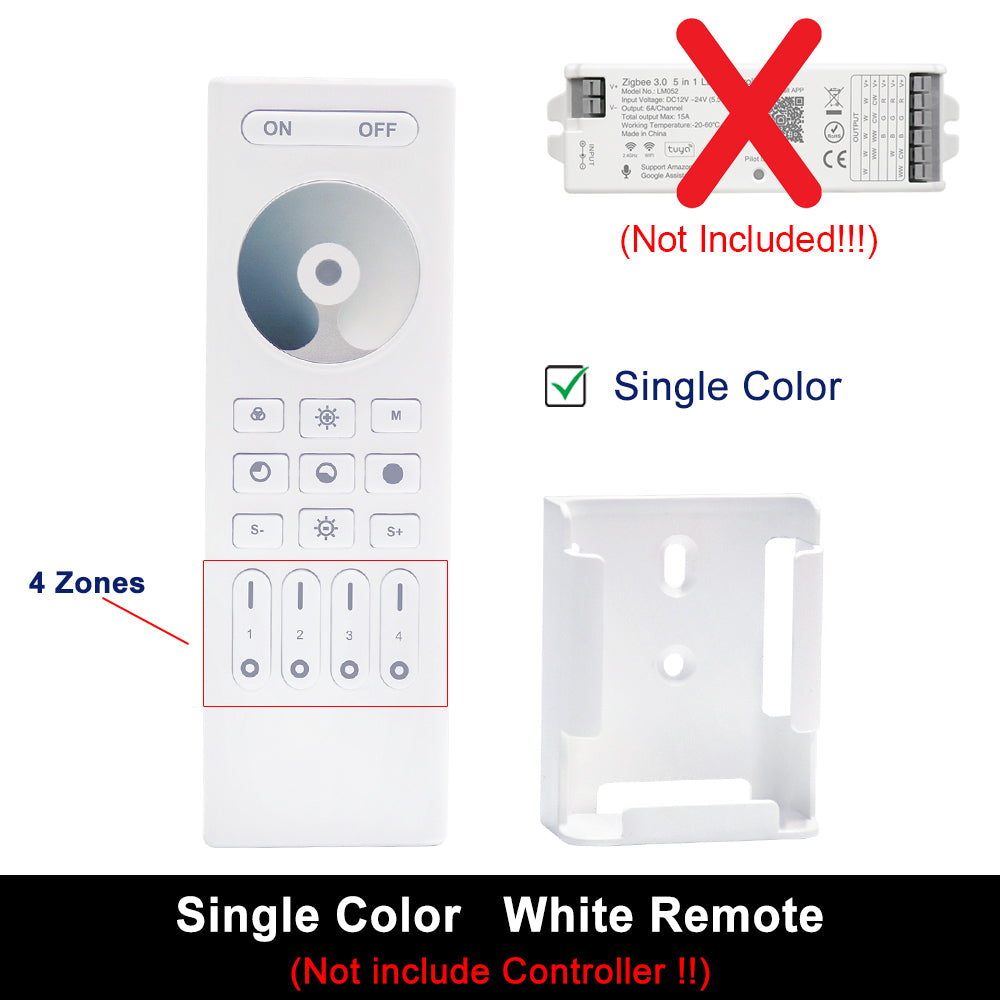 Single color DIM LED controller white finish 2.4G RF remote