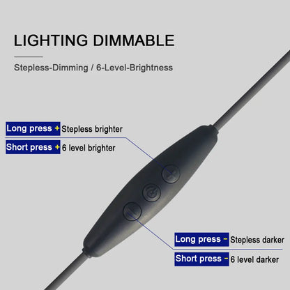2pcs USB Dimmer 1.5m Wire Connector with Switch 4K Refresh Stepless Dimming for 5V LED Strip String Light USB Lamp No Strobe Flicker