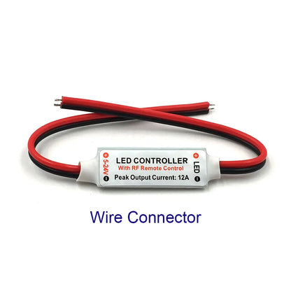 5-24V Mini RF Wireless LED Controller 5V 12V 24V Dimmer for LED Strip Lamp Bulb Lights Dimming DC Wire Connector Remote Control