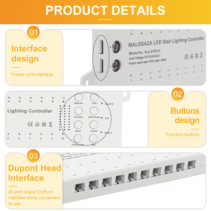 MALIIGAZA Intelligent Motion Sensor Stair Light Kit ¨C Smart COB LED Staircase Lighting System with Wireless Wall Switch