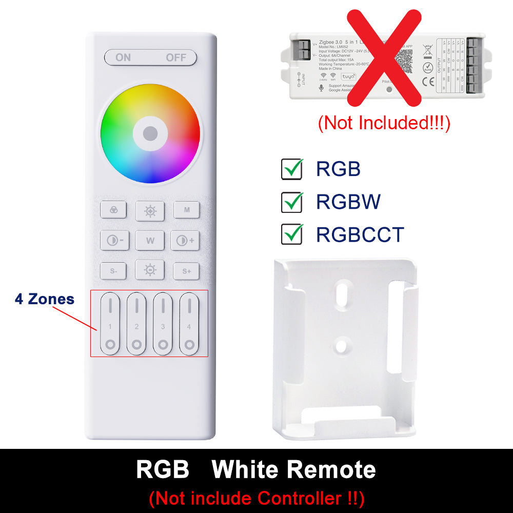 MALIIGAZA RGB RGBW RGBCCT 4-Channel 2.4G RF Remote White ¨C Color LED Strip Controller