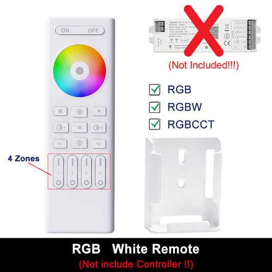 MALIIGAZA RGB RGBW RGBCCT 4-Channel 2.4G RF Remote White ¨C Color LED Strip Controller