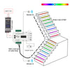 MALIIGAZA RGB smart stair light kit with colorful step-by-step lighting on indoor staircase