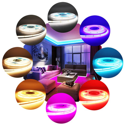 DC5V USB LED COB Strip Light Flexible Ribbon Lamp High Density Tape LED  3000K 4000K 6000K Red Blue Green LED Light Room Decor