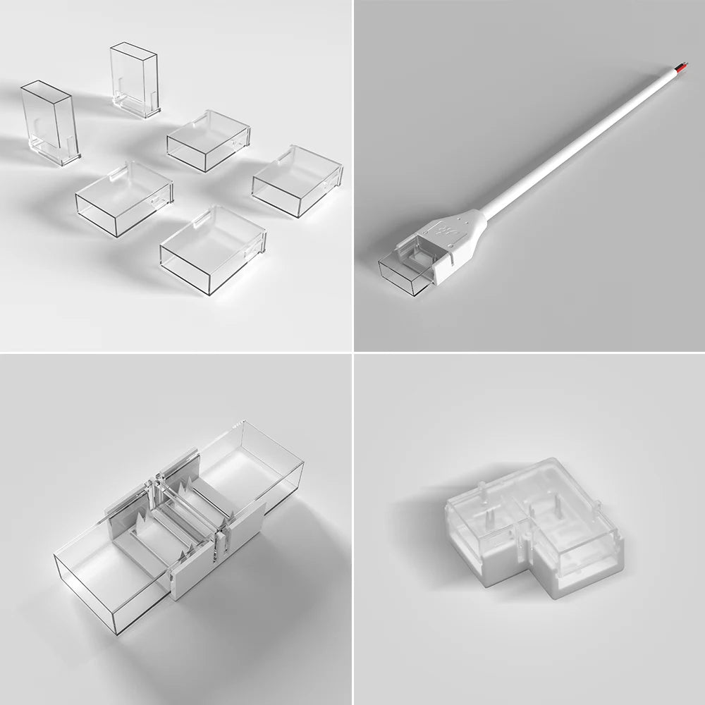 2-Pin COB LED Strip Connector Kit PCB to PCB and PCB to Wire