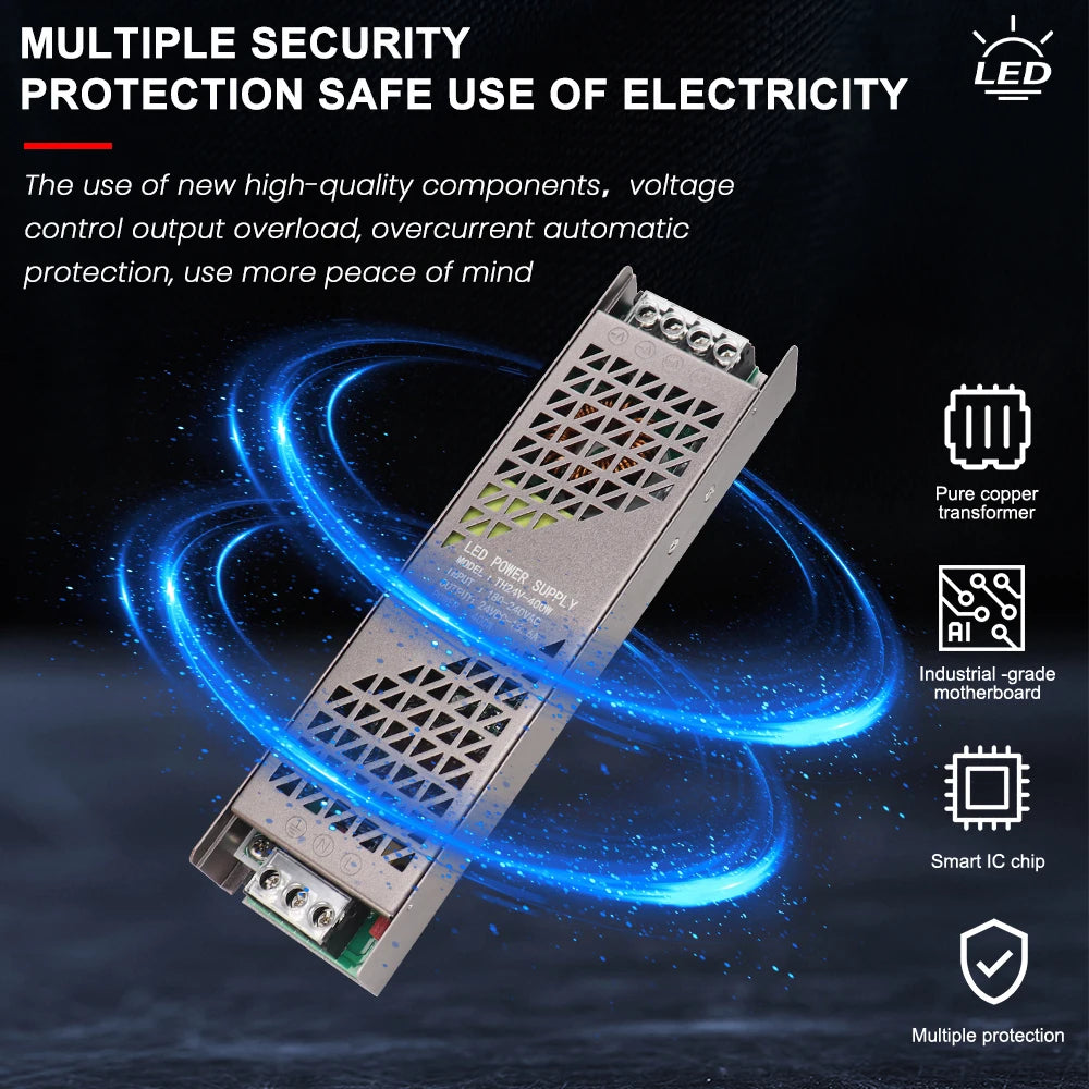 High Quality 12V 24V DC Power Supply 100W 200W 300W 400W Full Watt LED Transformer PSU for LED Strip Light 220V AC/DC Converter