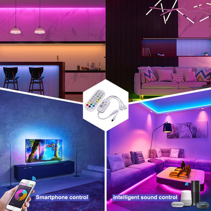 Wi-Fi Music RGB Controller 5V 12V 24V LED Strip Dimmer Tuya Wifi Work with Alexa Google Home Yandex Alice Voice Control