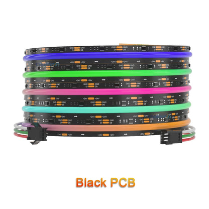 12V 24V RGB-IC LED COB Strip Lights White Black PCB WS2811 Dynamic RGB Dream Color Addressable 10mm 12mm Wide FOB Led Bar Tape