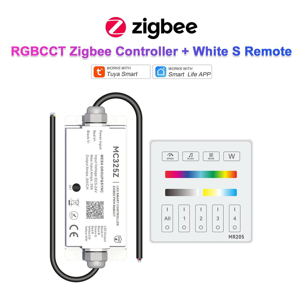 20A high power Tuya Zigbee controller for low voltage LED strips