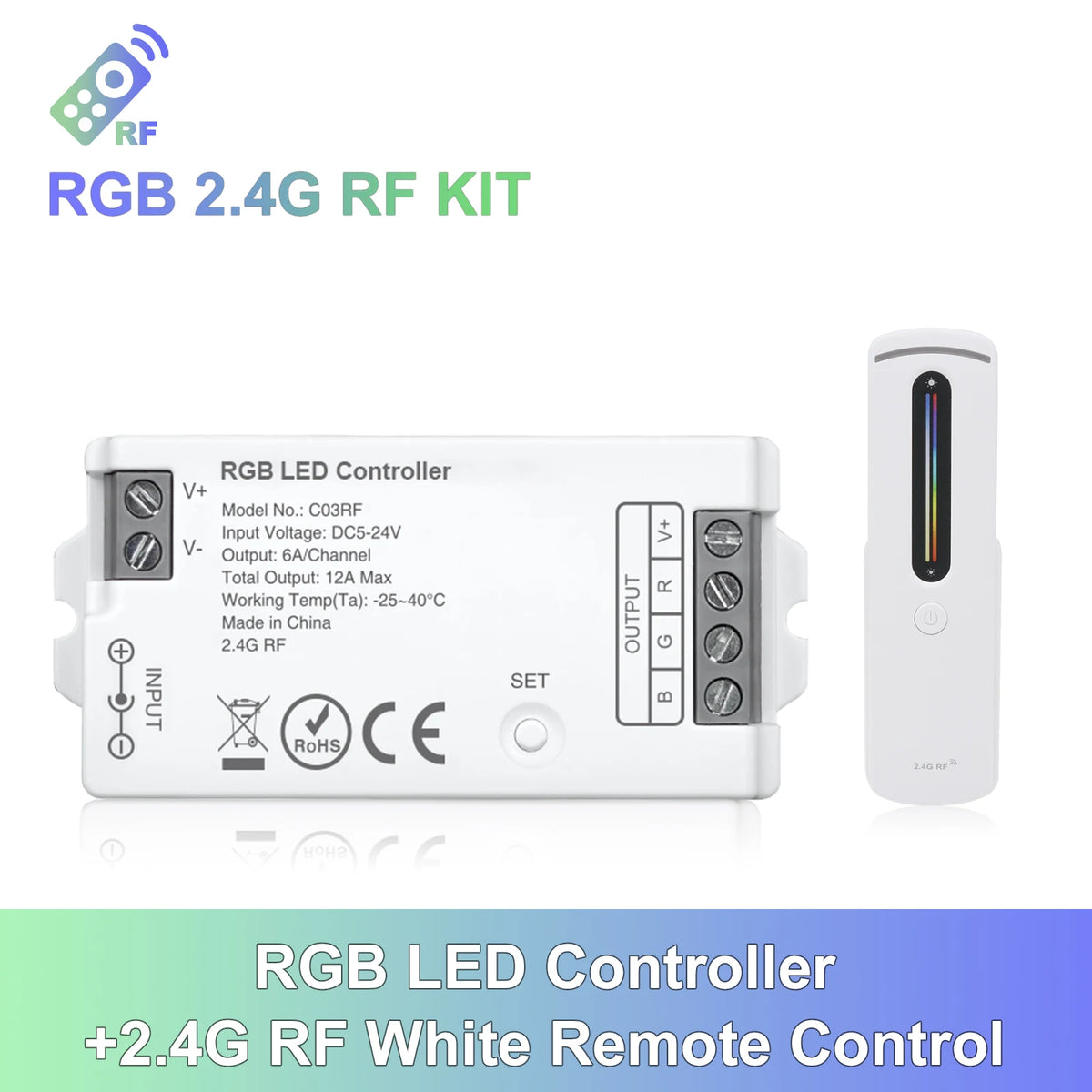 RGBW LED controller for DC 5V 12V 24V LED strips