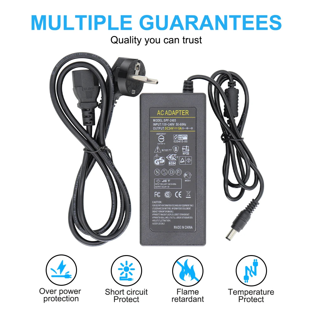 100-265V AC DC 5V 12V 24V Power Supply Adapter Charger 1A 2A 3A 4A 5A 6A 10A Transformer LED Driver UK AU US EU Plug Converter