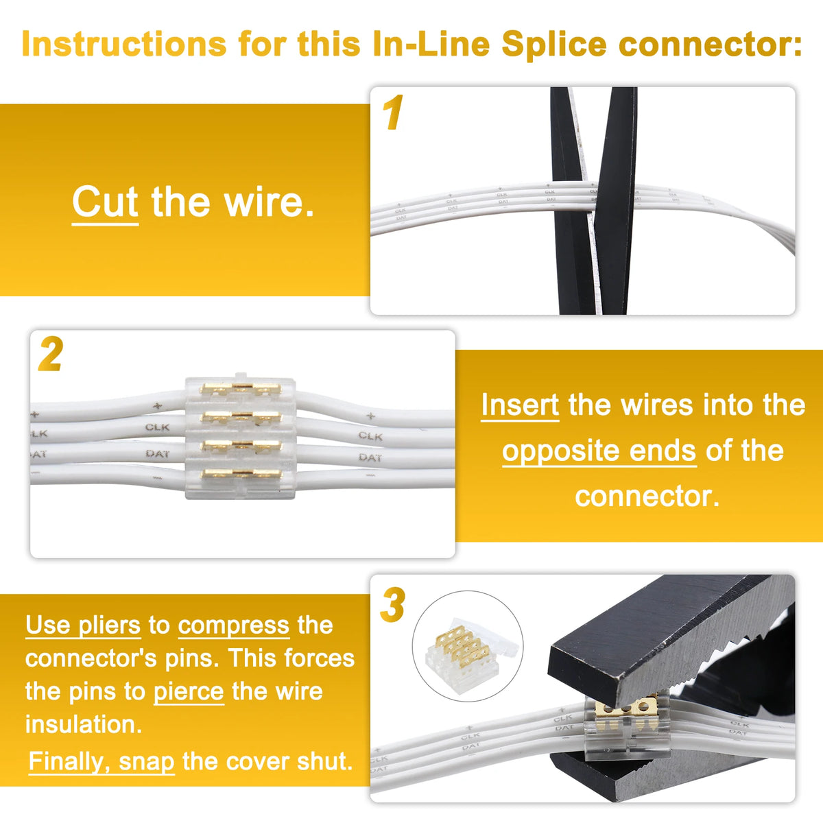 Wire to Wire Quick Connectors Kit 2Pin 3Pin 4Pin 5Pin 6Pin Universal 20-24AWG Cable Jointing Fast Cord Connector Tool-Free Plugs