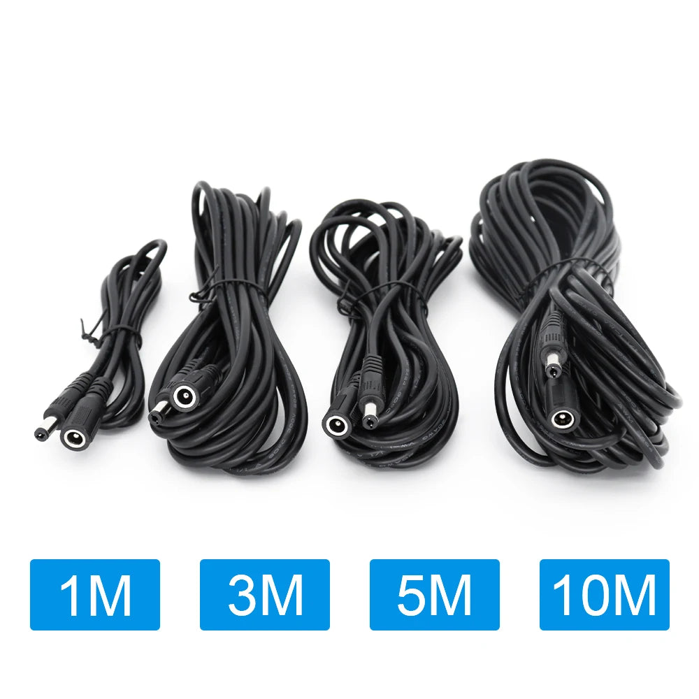 DC Connector Extension Cable Cordes 5.5x2.5mm 5.5x2.1mm Power Supply Extend Wire Plug Cable 10m 5m 3M 1m for LED Strip Lights