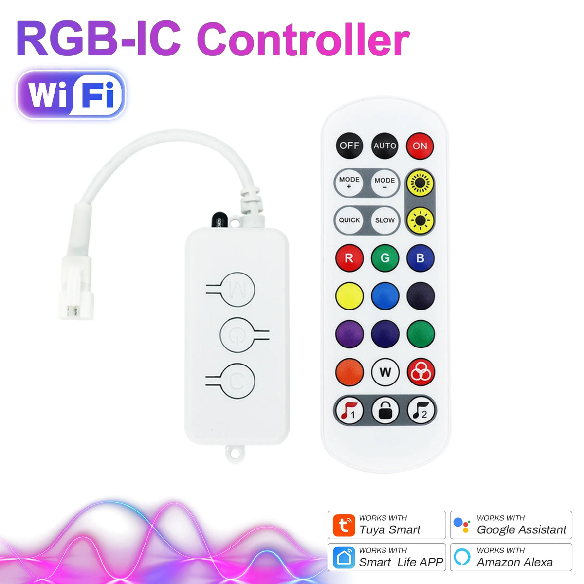 Tuya WiFi RGB SPI LED Controller DC USB Powered Works with Alexa & Google Assistant Smart 5V-24V RGB SPI Pixel LED Strip Control