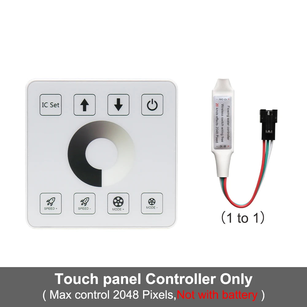 LED Strip Dimmer Controller Panel Reflux Pixel Controller for WS2811 White/Warm White Running Water Flowing Horse Race Strip