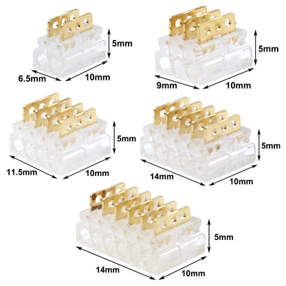 Wire to Wire Quick Connectors Kit 2Pin 3Pin 4Pin 5Pin 6Pin Universal 20-24AWG Cable Jointing Fast Cord Connector Tool-Free Plugs