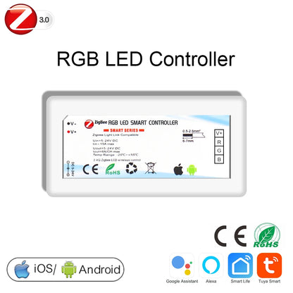 Tuya Zigbee Wifi LED Controller Smart Dimmer 5V 12V 24V LED Strip Light DIM CCT RGB RGBW Alexa Google Home APP Remote Control