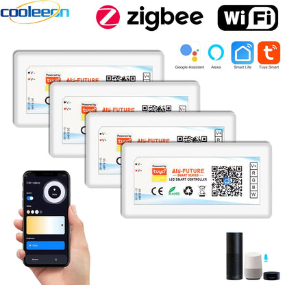 Tuya Zigbee Wifi LED Controller Smart Dimmer 5V 12V 24V LED Strip Light DIM CCT RGB RGBW Alexa Google Home APP Remote Control