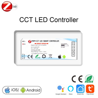 Tuya Zigbee Wifi LED Controller Smart Dimmer 5V 12V 24V LED Strip Light DIM CCT RGB RGBW Alexa Google Home APP Remote Control
