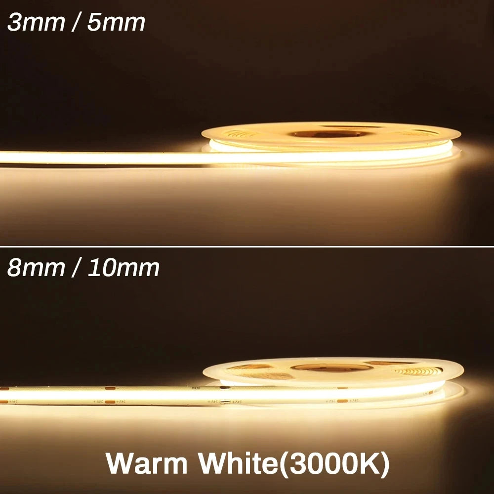 DC5V USB LED COB Strip Light Flexible Ribbon Lamp High Density Tape LED  3000K 4000K 6000K Red Blue Green LED Light Room Decor