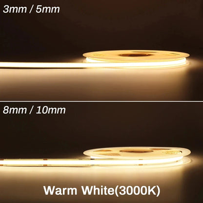 DC5V USB LED COB Strip Light Flexible Ribbon Lamp High Density Tape LED  3000K 4000K 6000K Red Blue Green LED Light Room Decor