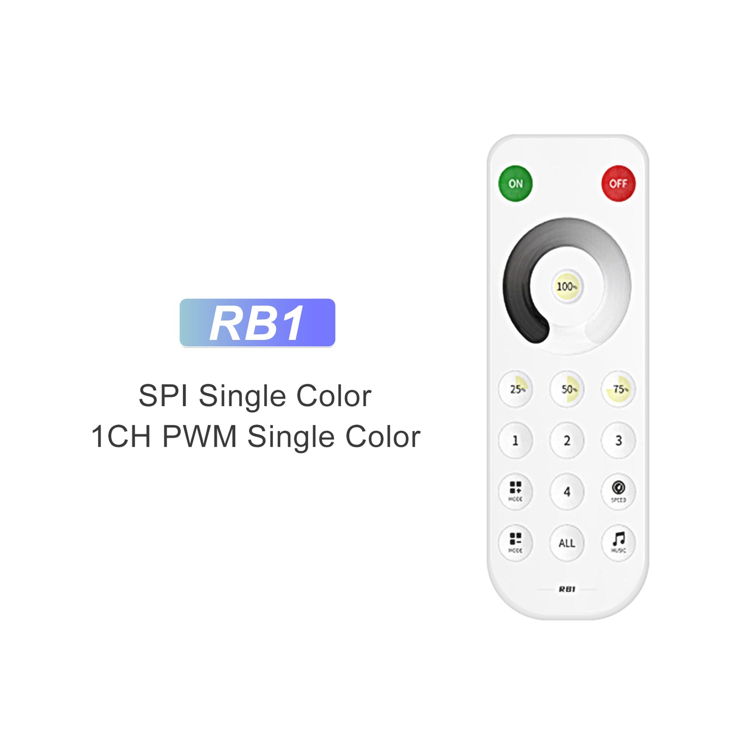 4-Channel Multi-Zone 2.4G RF Remote Control with Wall Mount Bracket for LED Strips